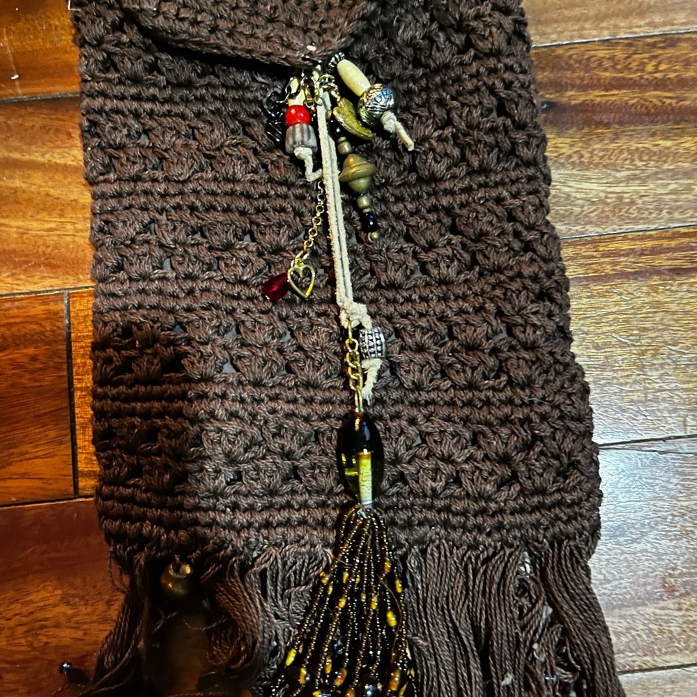 Boho Brown Beaded Bag